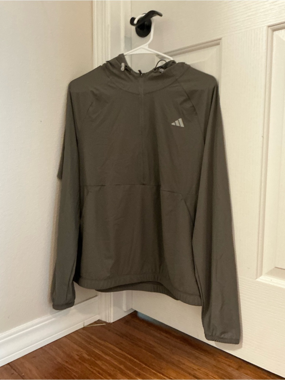 adidas gray Hooded rain jacket